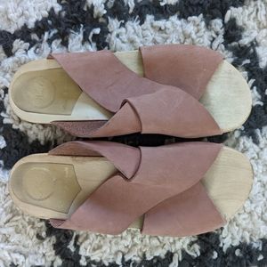 No. 6 suede slides, size 38, blush